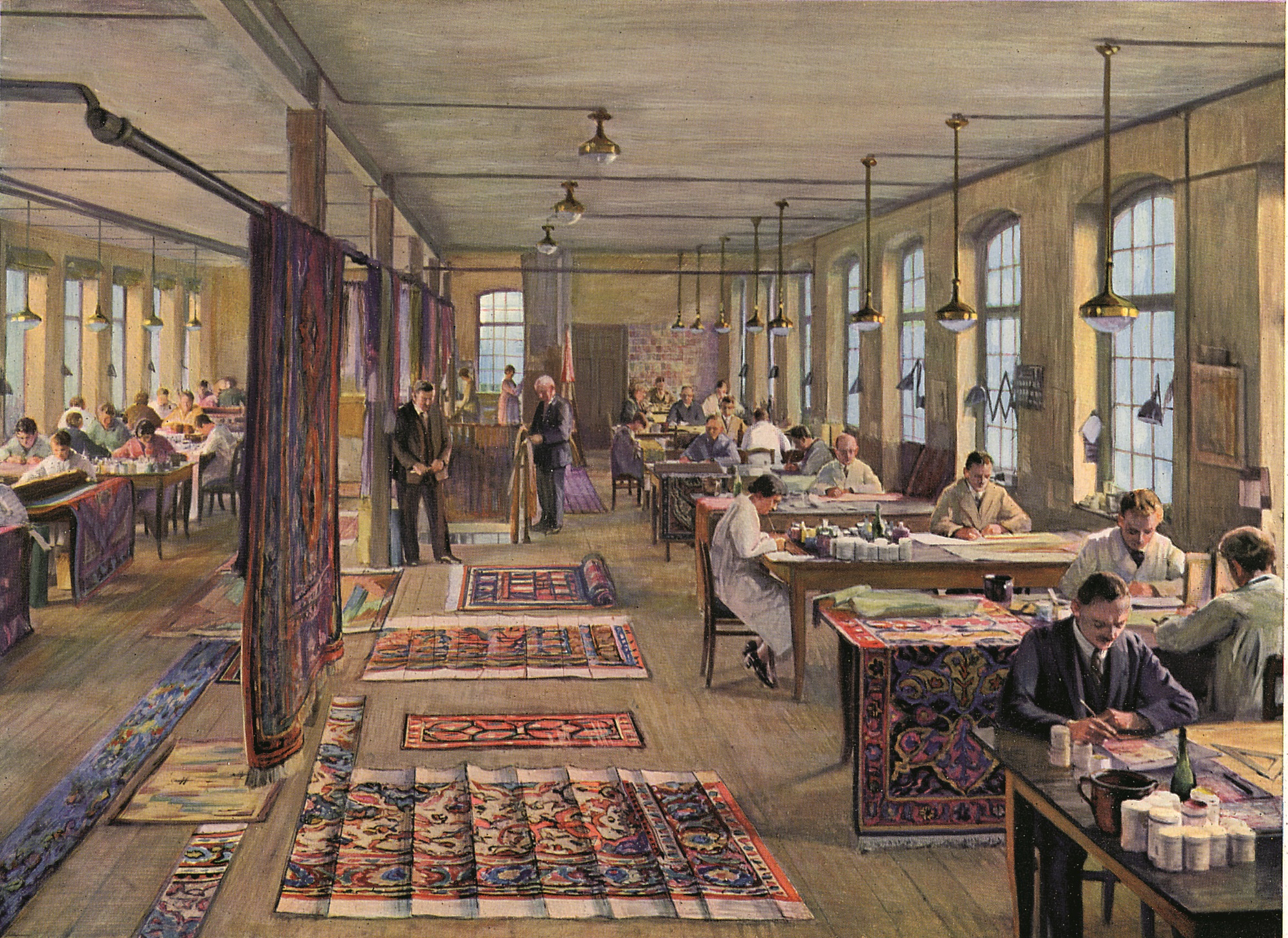 Historisches Gemälde des Ateliers mit Perserteppichen