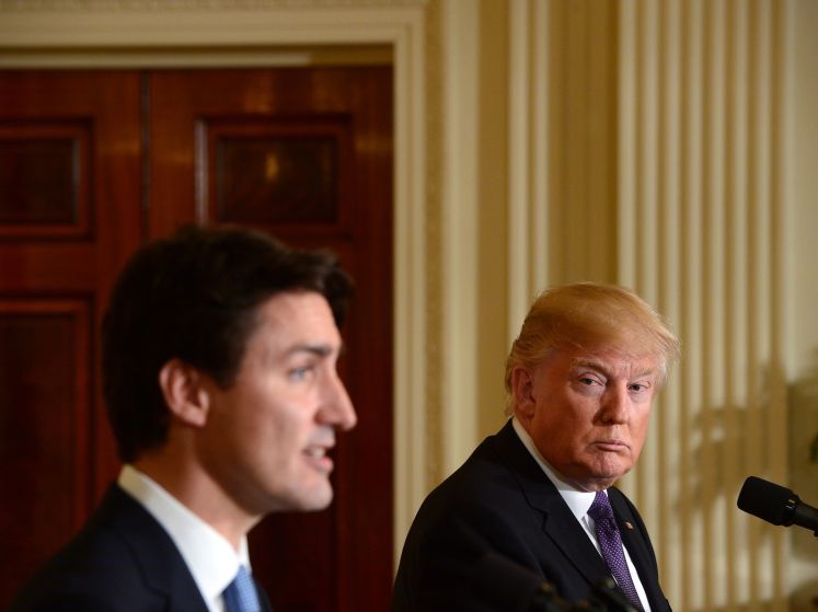 Kanadas Premierminister Justin Trudeau beim Besuch des US-amerikanischen Präsidenten Donald Trump