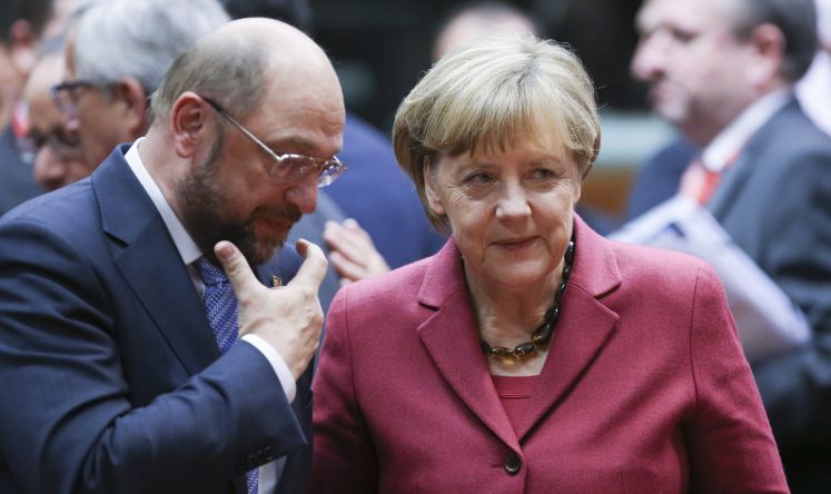 Bundeskanzlerin Angela Merkel und SPD-Kanzlerkandidat Martin Schulz