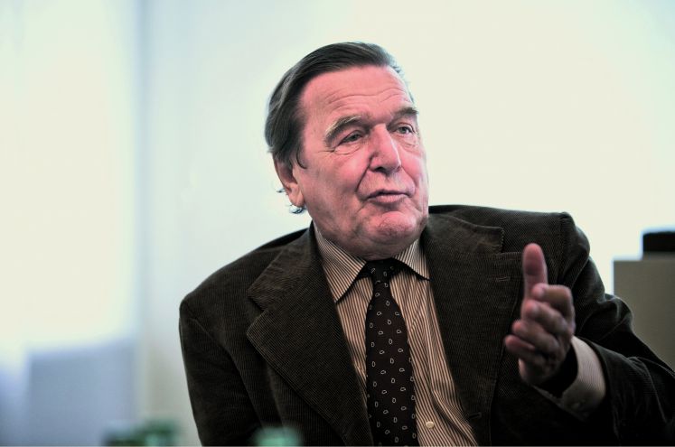Altkanzler Gerhard Schröder während des Cicero-Interviews