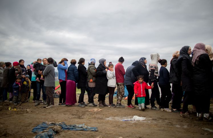 Flüchtlinge an der griechisch-mazedonischen Grenze