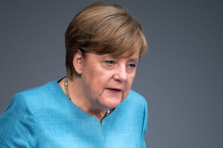 Angela Merkel hält eine Rede im Bundestag