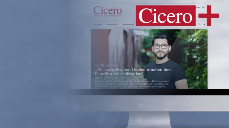 Die Cicero Webseite mit dem Schriftzug "Cicero Plus" oben rechts in der Ecke.