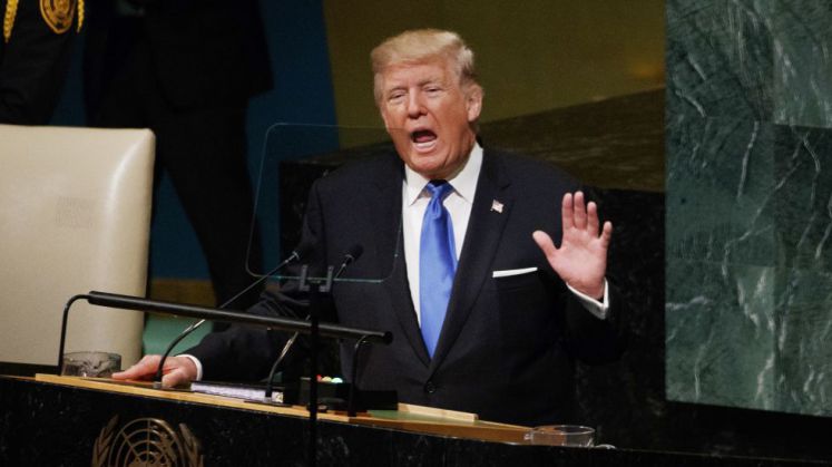 US-Präsident Donald Trump bei seiner Rede vor der Generalversammlung der Vereinten Nationen