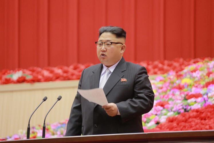 Kim Jong-un hält eine Rede