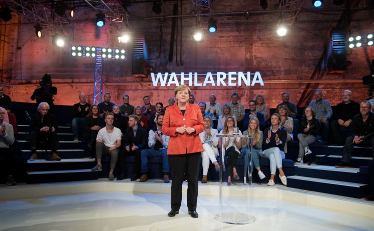 Angela Merkel im "Wahlarena"-Studio
