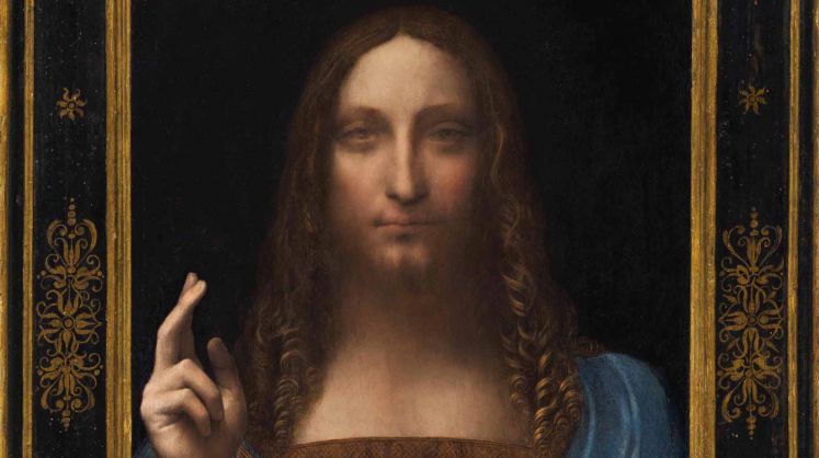 Ausschnitt des Gemäldes „Salvator mundi“ von Leonardo da Vinci