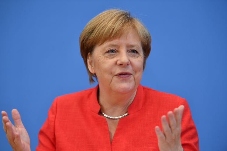 20.07.2018, Berlin: Bundeskanzlerin Angela Merkel (CDU) äußert sich bei der traditionellen Pressekonferenz vor der Sommerpause in der Bundespressekonferenz zu aktuellen Themen der Innen- und Außenpolitik. 