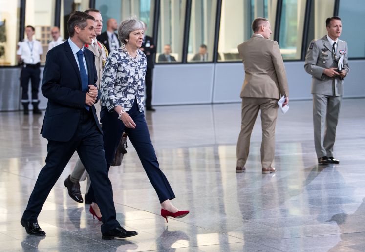 Großbritanniens Regierungschefin Theresa May im Juli beim Nato-Gipfel in Brüssel 