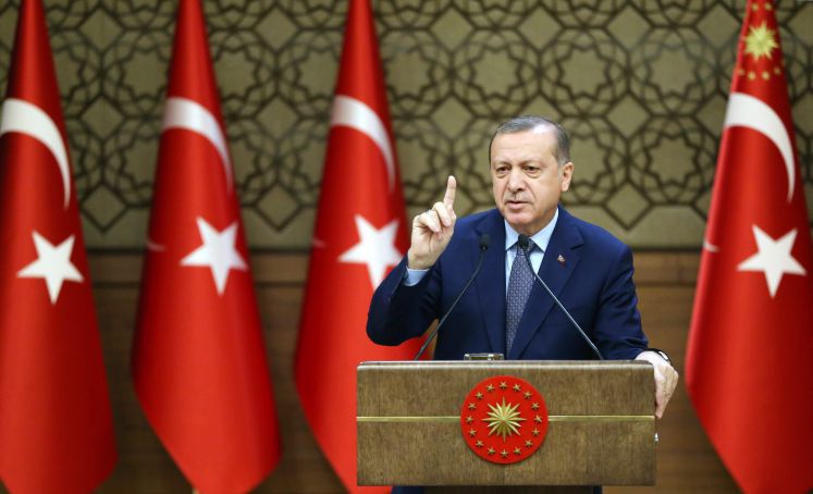 Erdogan hält eine Rede in Ankara