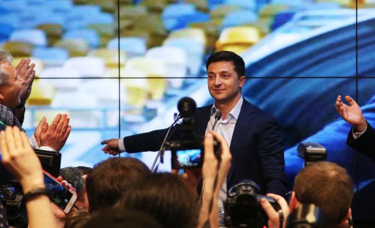 Wladimir Selenskij feiert seinen Wahlsieg