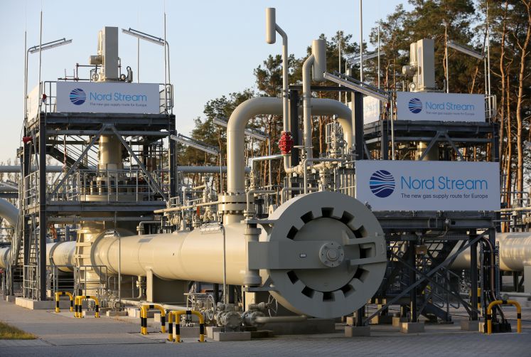 Auf dem Betriebsgelände von Nord Stream in Lubmin bei Greifswald kommen die beiden in der Ostsee verlegten Erdgas-Pipelines aus Russland an Land.