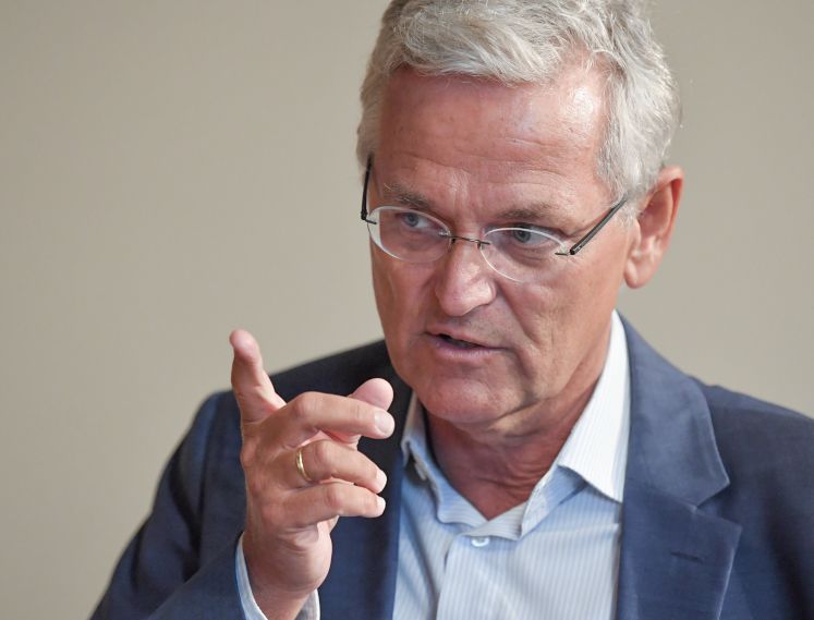 15.08.2019, Brandenburg, Cottbus: Peter Frey, ZDF-Chefredakteur, aufgenommen vor dem Bürgerdialog