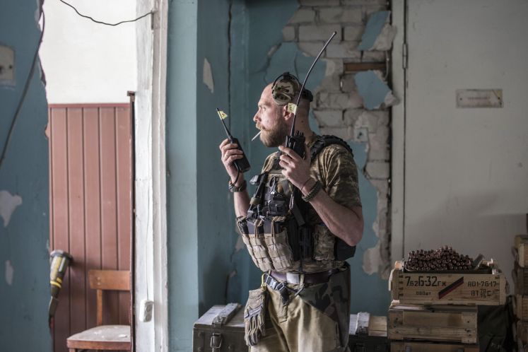 Ukrainischer Soldat in Sjewjerodonezk