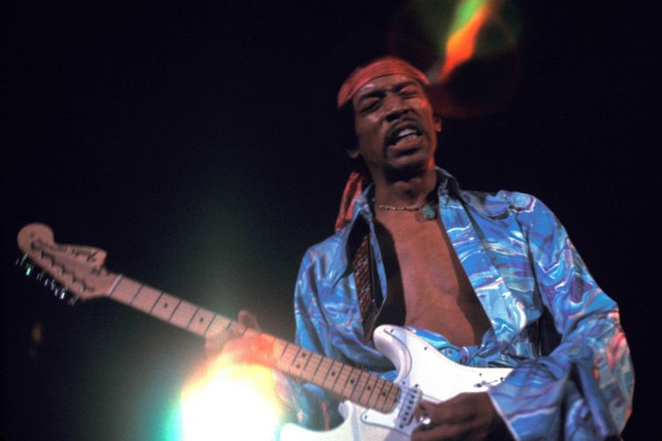 Jimi Hendrix an der Gitarre