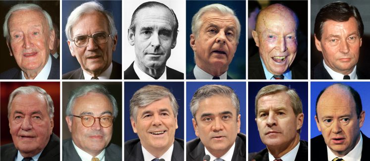 Chronologie der Vorstandssprecher und Vorstandsvorsitzenden der Deutschen Bank: ganz unten rechts der Brite John Cryan