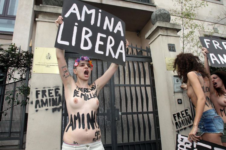 Femen-Proteste vor dem tunesischen Konsulat in Mailand