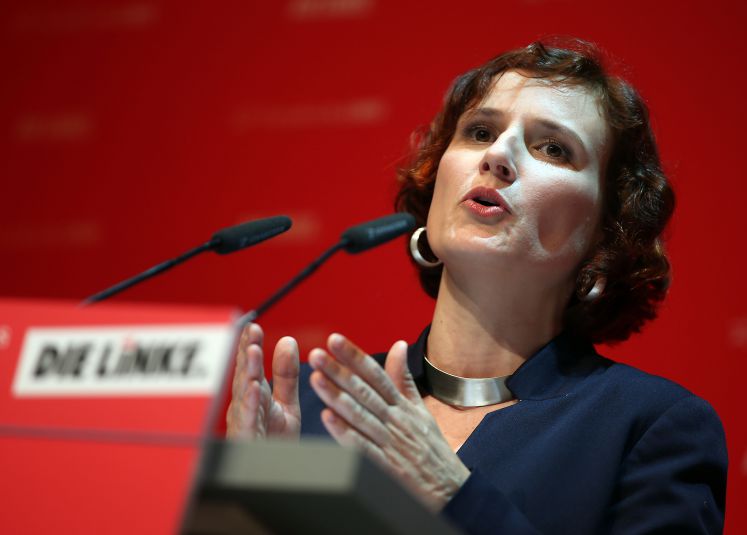 Linken-Chefin Katja Kipping spricht auf dem Bundesparteitag