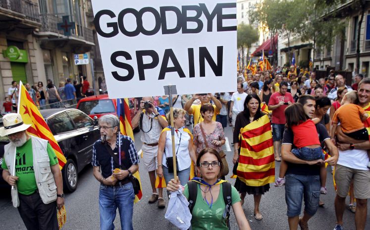 Demonstration für Kataloniens Unabhängigkeit in Barcelona.