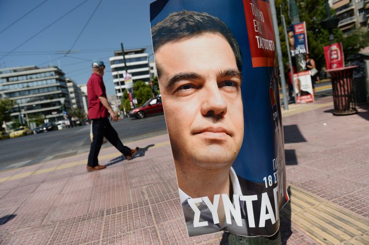 In Umfragen gleichauf mit seinem konservativen Herausforderer: Alexis Tsipras