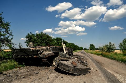 Zerstörter russischer Panzer