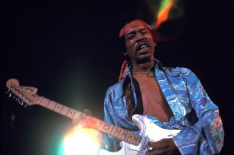 Jimi Hendrix an der Gitarre