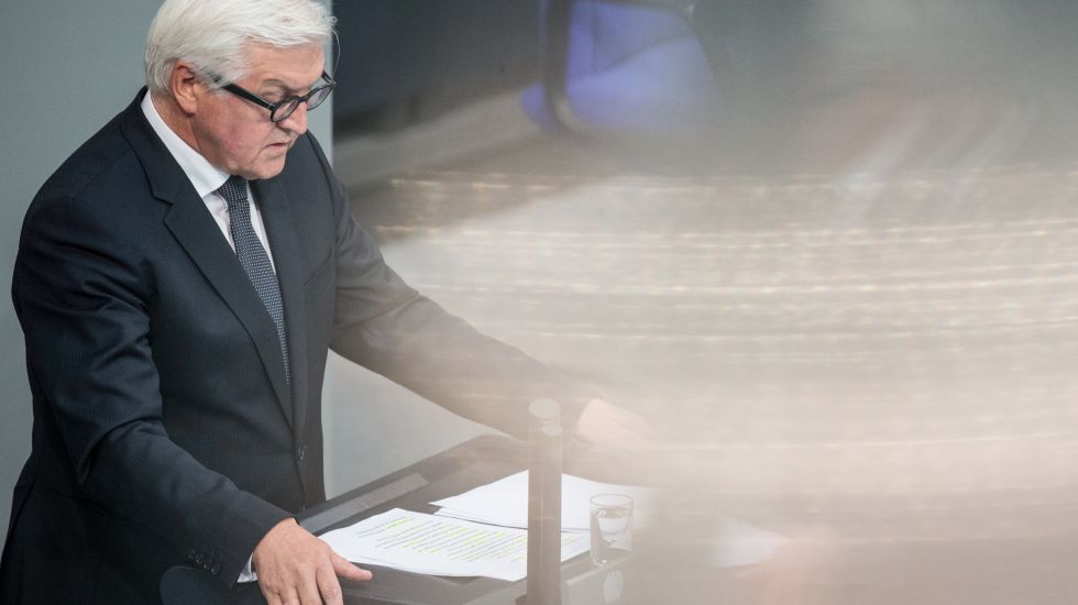 Außenminister Frank-Walter Steinmeier bei einer Rede im Bundestag