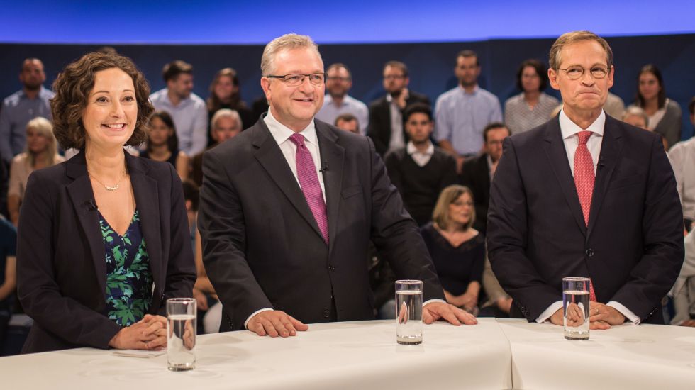 Die Spitzenkandidaten Ramona Pop (Grüne), Frank Henkel (CDU) und Michael Müller (SPD)