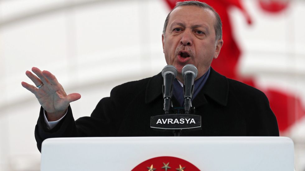 Der türkische Präsident Erdogan bei einer Rede