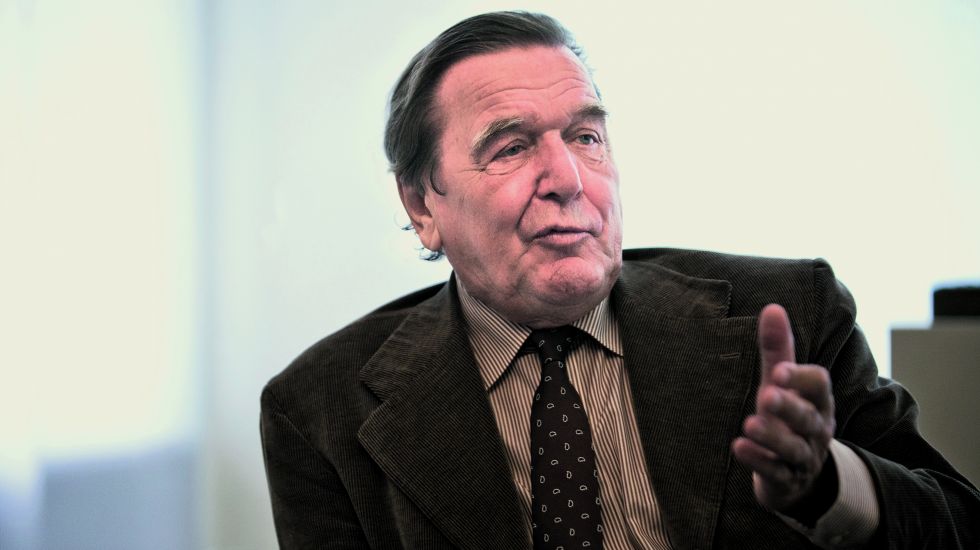 Altkanzler Gerhard Schröder während des Cicero-Interviews