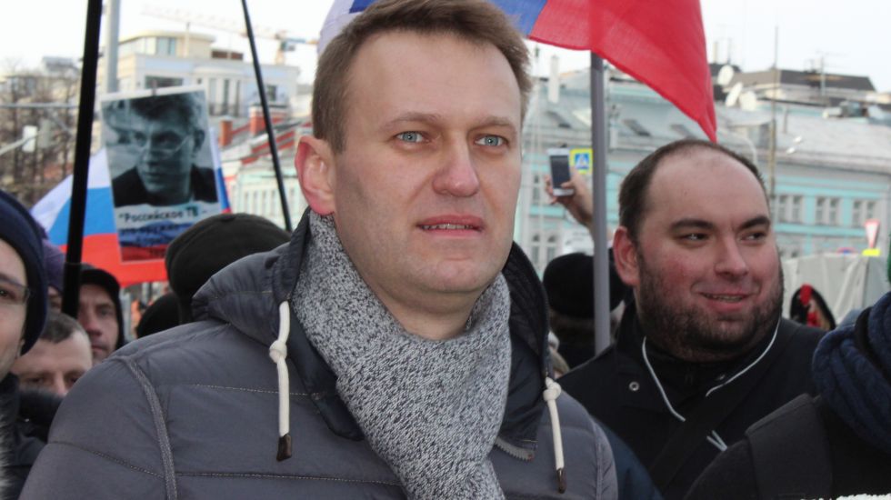 Der Oppositionellen Alexej Nawalny nimmt am 26.02.2017 an einer Demonstration in Moskau teil. 