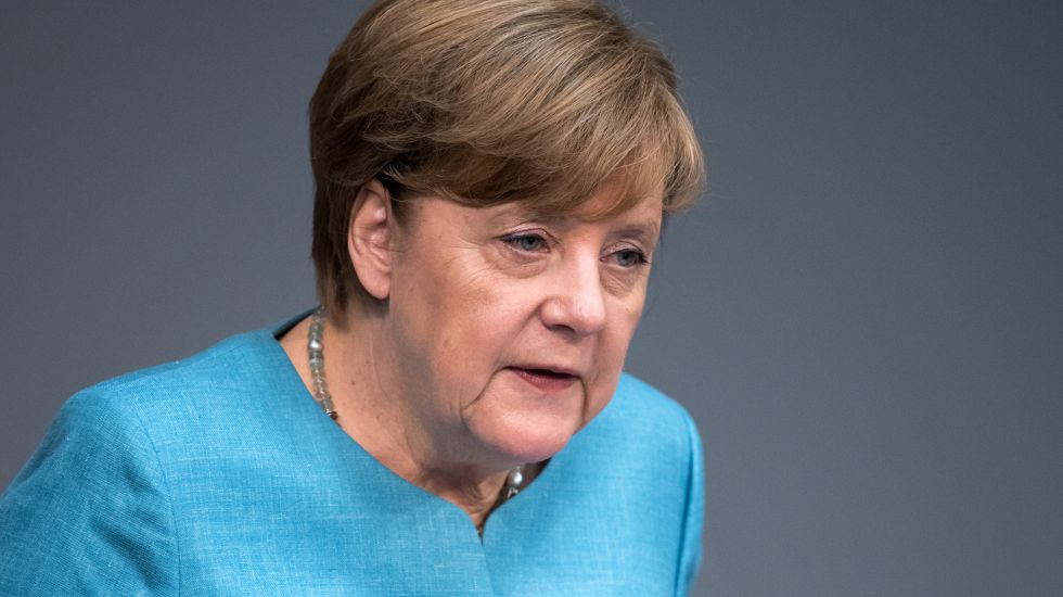 Angela Merkel hält eine Rede im Bundestag