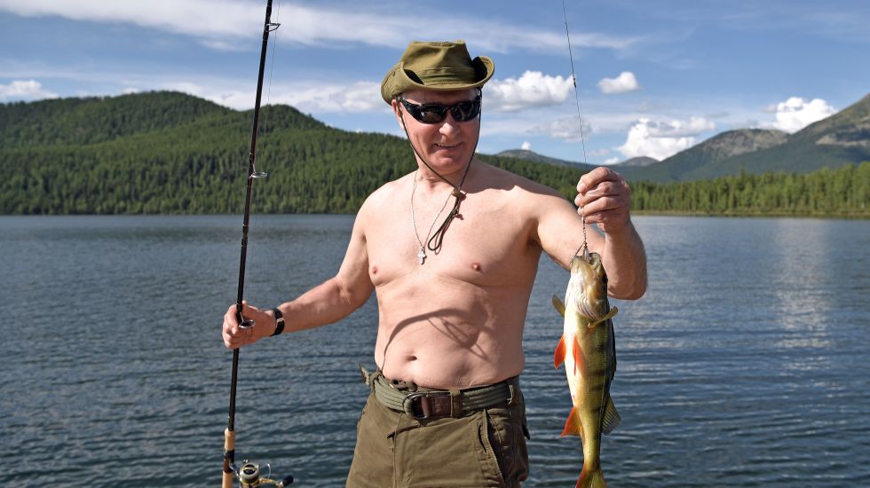 Wladimir Putin beim Angeln