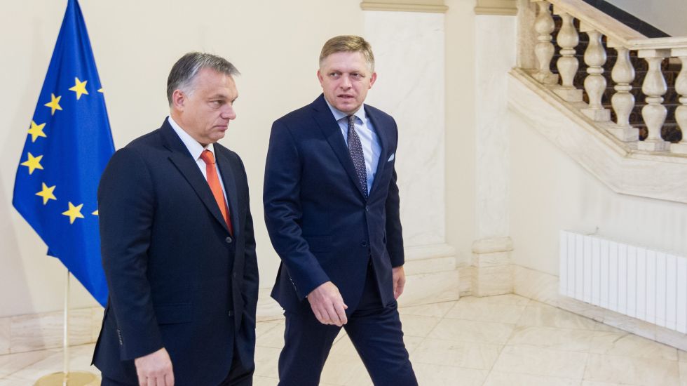 Die Ministerpräsidenten von Ungarn und der Slowakei: Viktor Orban und Robert Fico