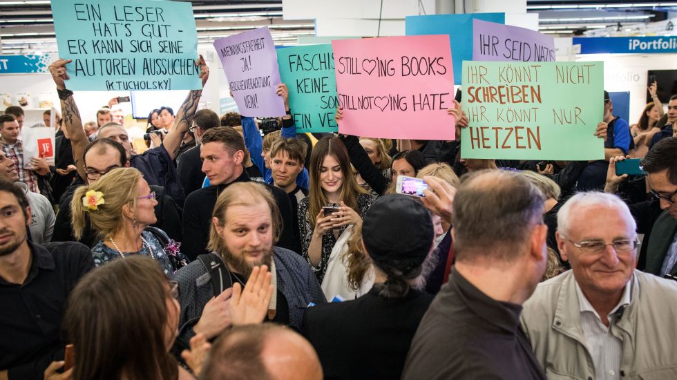 Proteste auf der Frankfurter Buchmesse