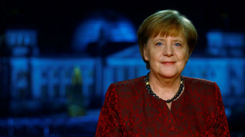 Bundeskanzlerin Angela Merkel bei ihrer Neujahrsansprache