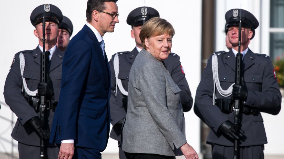 Angela Merkel bei ihrem Staatsbesuch in Polen