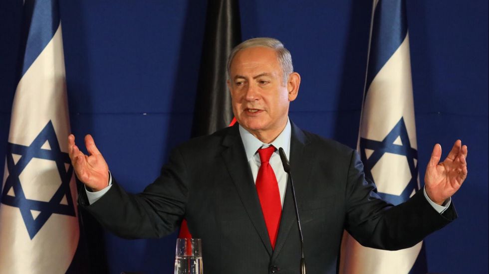 Benjamin Netanjahu, Premierminister von Israel, spricht bei einer Pressekonferenz