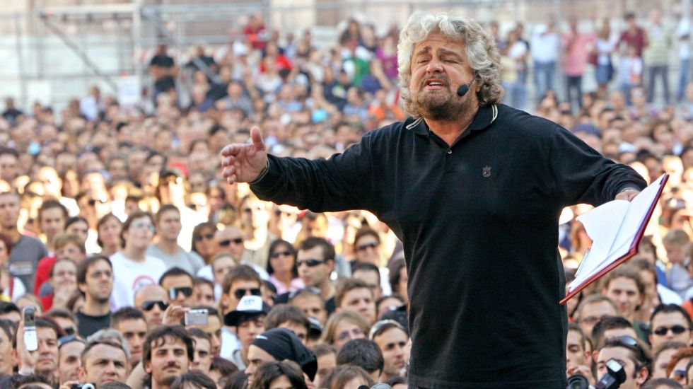Beppe Grillo bei einem Autritt als Kabarettist
