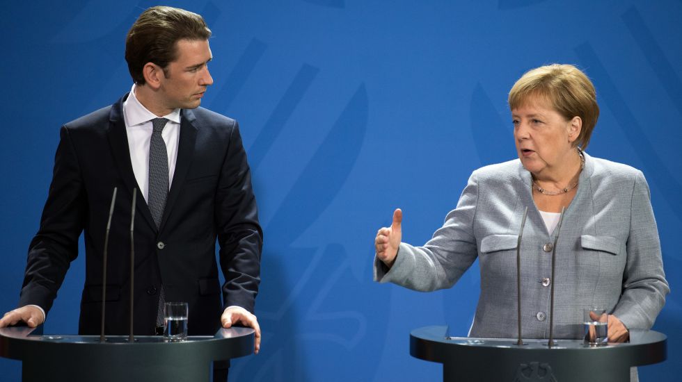 Sebastian Kurz und Angela Merkel
