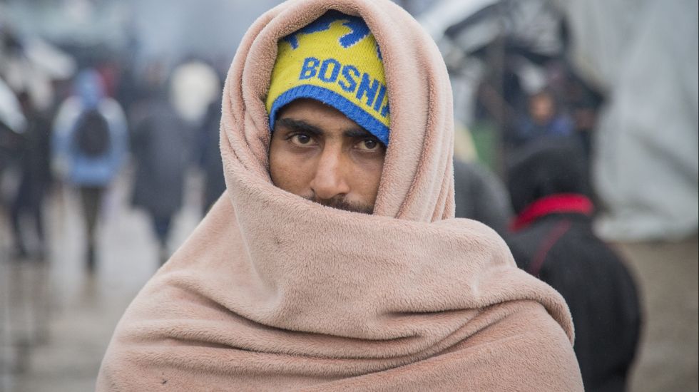 Ein Flüchtling im bosnischen Lager Vucjak 