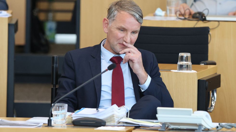 Björn Höcke am Rednerpult im Thüringer Landtag