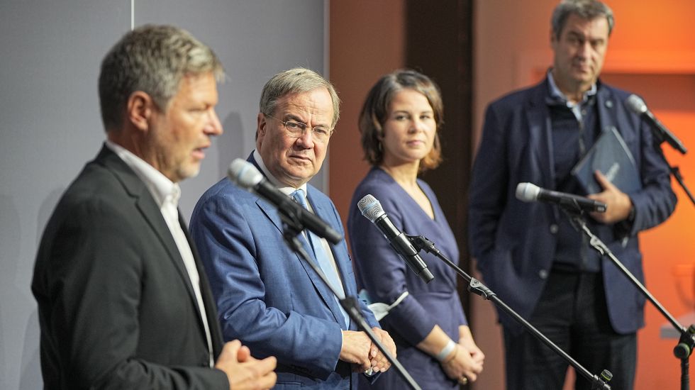 Robert Habeck, Armin Laschet, Annalena Baerbock und Markus Söder