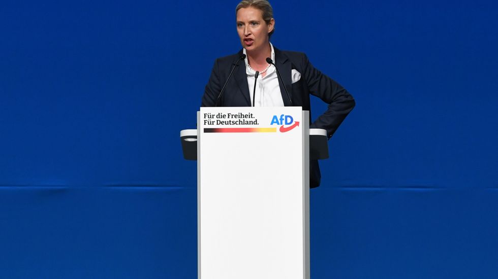 Alice Weidel hält eine Rede auf dem AfD-Parteitag