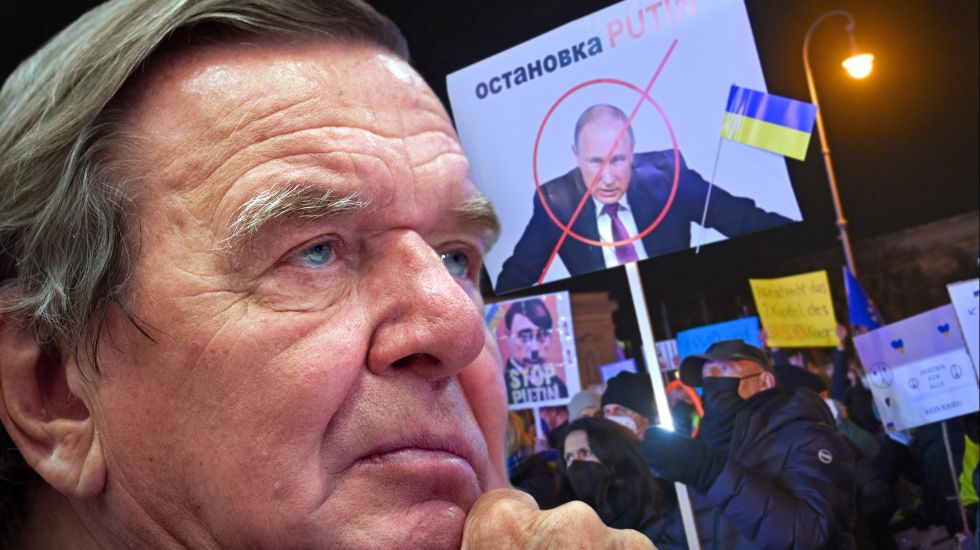 Gerhard Schröder vor Putin-Porträt