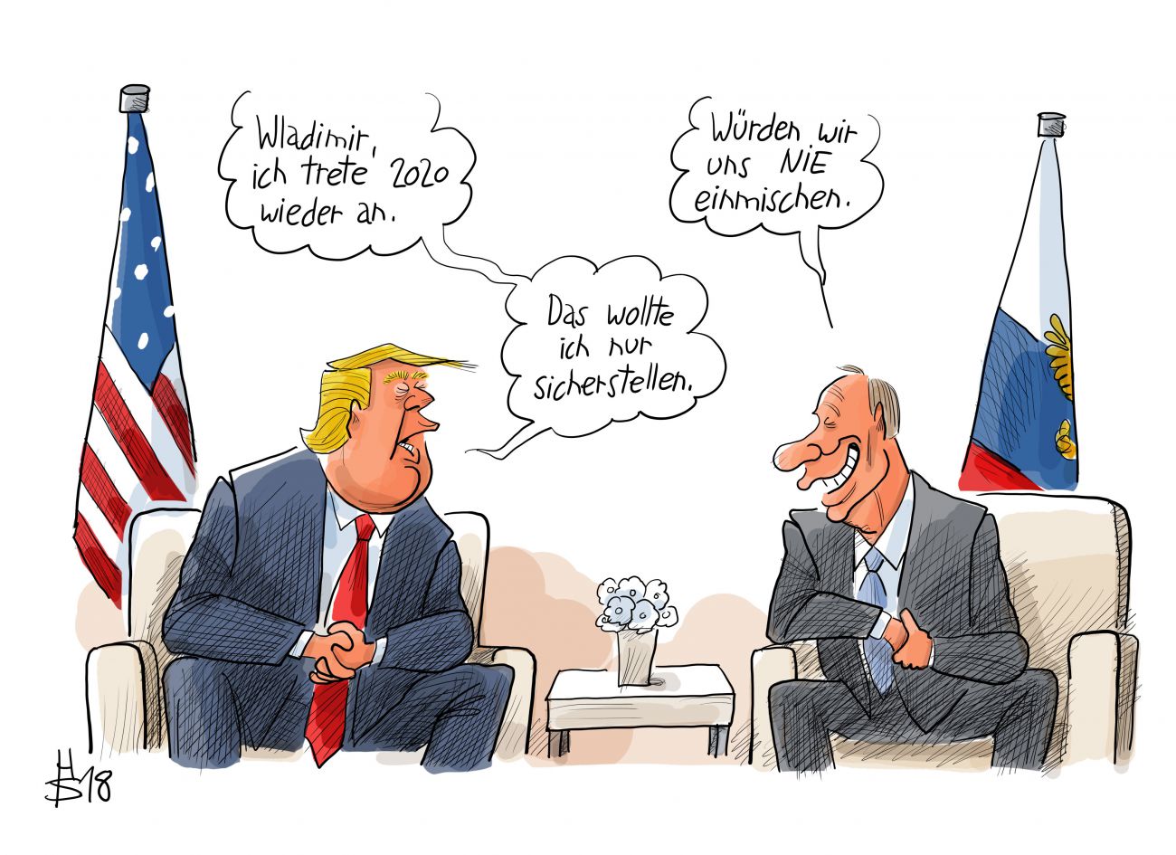 Trump und Putin treffen beim Helsinki-Gipfel aufeinander. Trump sagt: 